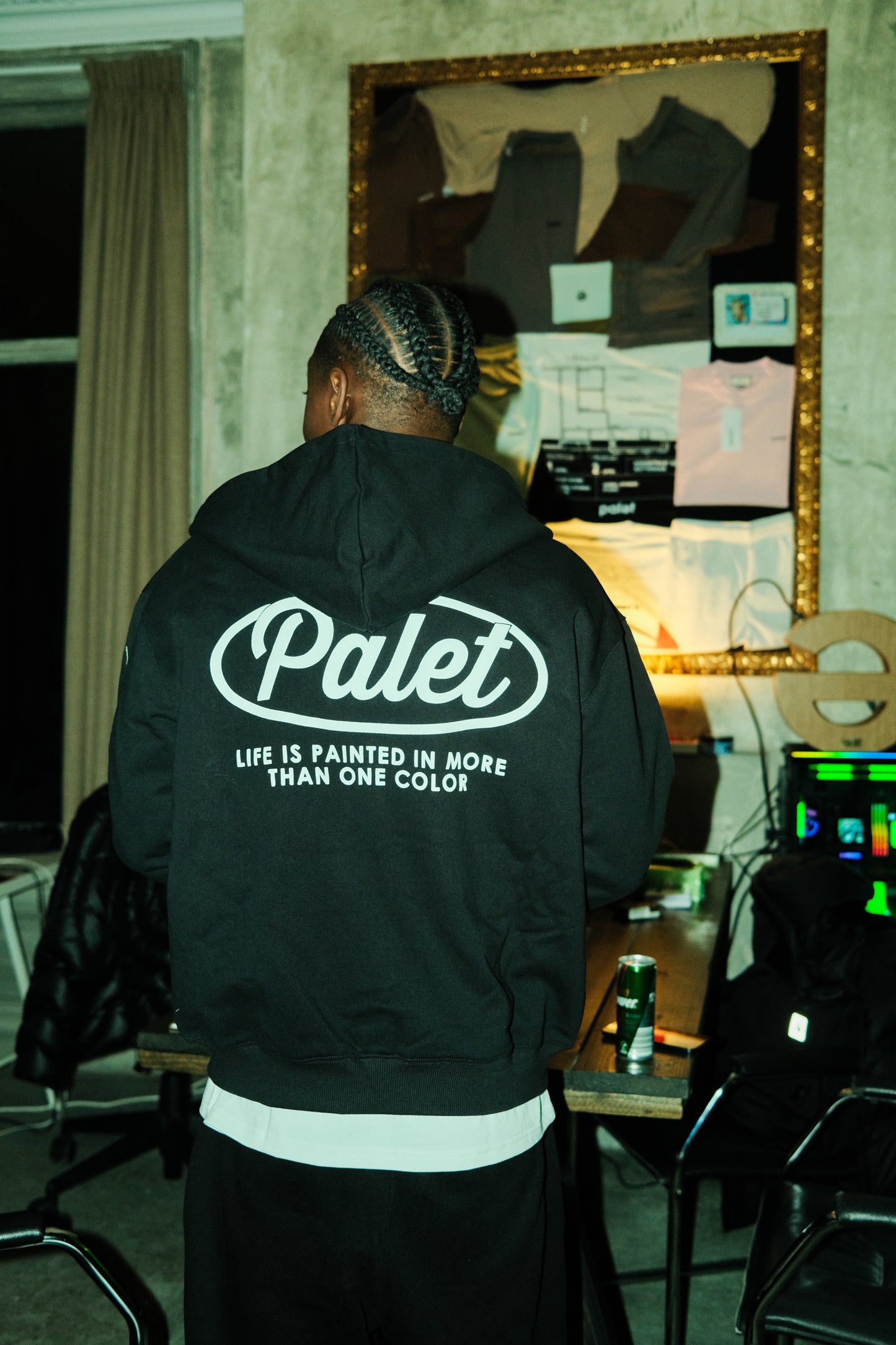 One color zip hoodie